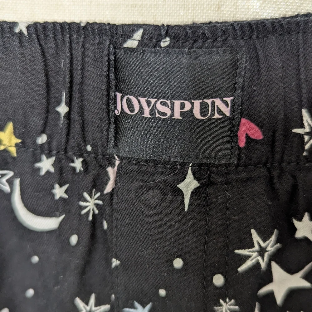 Joyspun Celestial Sleep Shorts Black White Stars Moon Plus Size 3X - Picture 2 of 10